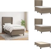 vidaXL Boxspring met matras, stof, taupe, 100x200 cm