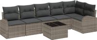 vidaXL Tuinbank Set 7-delig Grijs Polywood