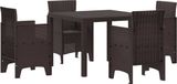 vidaXL Tuinset, 5-delig, bruin, polypropyleen