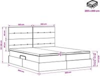 vidaXL - LED - opbergbed - met matras - Crèmekleurig - 200 x 200 cm - Stof