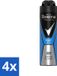 Rexona Men - Deodorant Spray - Motion Sense - Cobalt Dry - 150ml - 4 Stuks