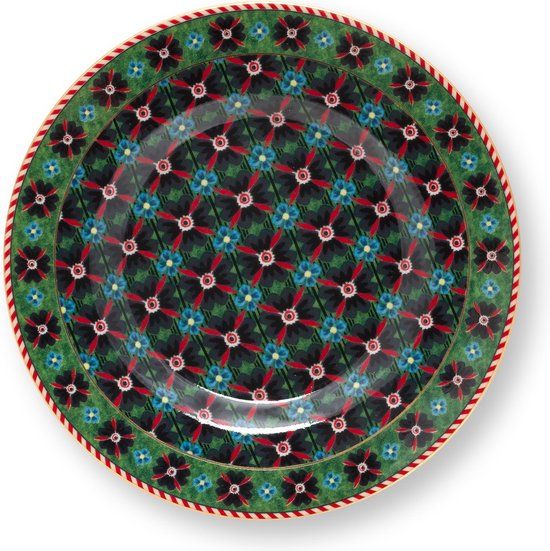 Pip Studio Clover Green petit four bordje diameter 12cm klein gebaksbordje