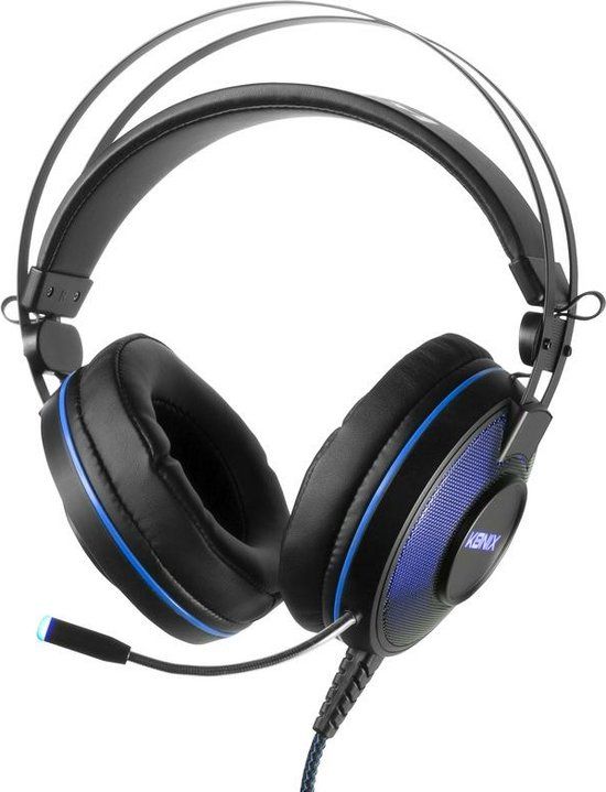 nee Konix PS-700 Gaming headset USB Kabelgebonden Over Ear Zwart, Blauw