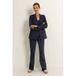Claudia Sträter travelstof flared high waist flared broek donkerblauw