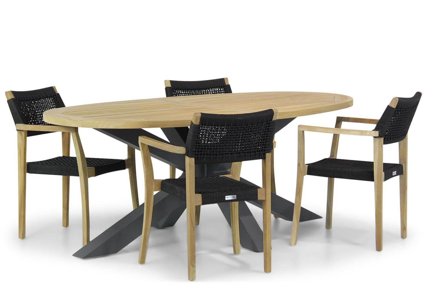 Lifestyle Garden Furniture Dallas/Brookline 200 cm dining tuinset 5-delig - 7423600256265