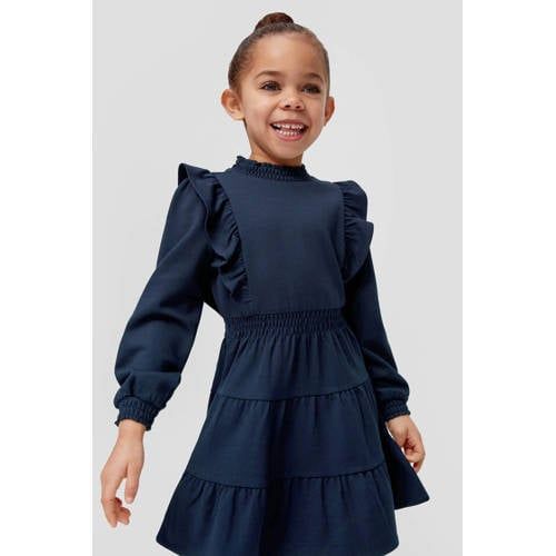 s.Oliver jurk met ruches donkerblauw