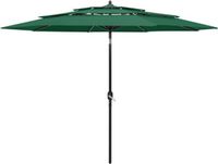 vidaXL Parasol 3-laags met aluminium paal 3 m groen