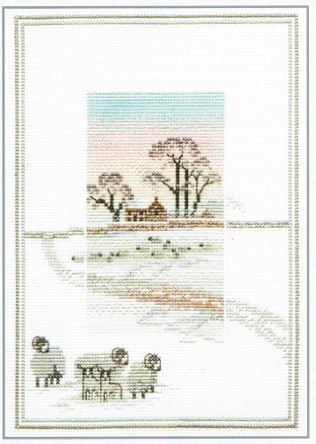 Derwentwater Designs Derwentwater MM6 Ontwerpen Misty Mornings Cross Stitch Kit - Snowy Sheep