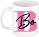 Bellatio Decorations Naam mok Bo - roze - wit - keramiek - 300 ml - cadeau beker