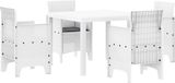 vidaXL Bartafel Set 3-delig Wit Polyrattan
