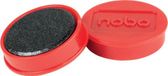 Nobo Magnetische Whiteboard Magneten - Pak Van 10 Stuks - 32mm Magneten - Rood