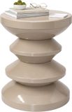 Merkloos Relaxdays Bijzettafel - Ø 35 cm - Metaal - Beige - Rond