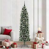 Prolenta Maison Exclusive Kunstkerstboom, slank model, groen en wit, 210 cm
