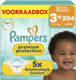 Pampers Premium Protection Maat 3+ - 204 Luiers - 7kg-11kg - Voorraadbox