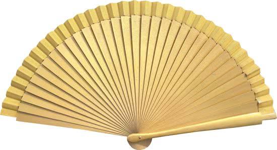 Spaanse waaier - Flamenco - goud hout - bij jurk verkleedkleding