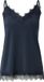 Freequent Bicco Spaghetti Top met Kant Donkerblauw S