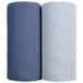 lulumoon Baby wikkeldekens - Katoenen wikkeldeken zachte ontvangstdeken voor baby's, neutraal, 2 stuks (marineblauw)