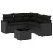 vidaXL 5-delige Loungeset met Kussens, Poly Rattan, Zwart