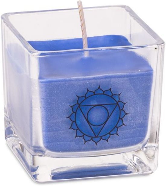 Yogi & Yogini naturals Koolzaadwas ecologische geurkaars 5e chakra 6x6x6 cm