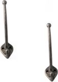 Merkloos 6x Luxe Kapstokhaken Aluminium Antiek Tin Enkele Haak 13 x 3,5 cm
