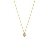 Lucardi Dames Stalen goldplated ketting vintage wit hart