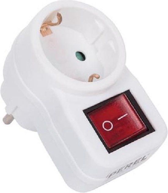 Perel Verdeelstekker met schakelaar - 1-voudig - Wit