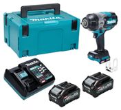 Makita TW 003 GM201 accu-slagmoersleutel 40 V max. 1360 Nm 1/2" borstelloos + 2x accu 4,0 Ah + oplader + Makpac