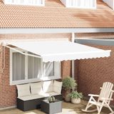 Maison Exclusive - Parasol manuel, 3,5 x 2,5 m, blanc, 100% polyester