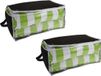 Storage Solutions Opbergtas/beschermhoes - 2x stuks - beddengoed/kleding - zwart - 45 x 30 x 20 cm