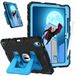 Fintie Kinderhoes voor iPad (A16) 11e generatie 11 inch (2025) | en iPad 10e gen 10.9 inch (2022), robuuste schokbestendige beschermhoes met geïntegreerde standaard, zwart blauw