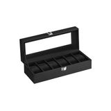 Songmics Horlogebox voor 6 horloges met glazen deksel