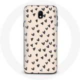 Maniacase Hoesje voor Samsung Galaxy J7 2017 Abstracte textuur achtergrond zwart hartjes