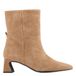 DWRS beige leren enkellaarzen met blokhak
