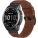 Garmin Bracelet cuir premium Quatix 3 / 6x / 7x Solar (marron foncé)