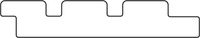 Merkloos Triple profiel Midden-Europees vuren zwart gespoten 2,2x14,0x240 cm