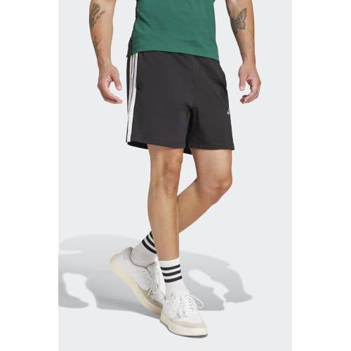 adidas Essential Three Stripes Single Jersey Short 7In Shorts, black/white, XXL