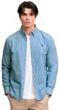 Superdry Preppy Oxford Overhemd Relaxed Fit Heren Lange Mouwen Katoen Gestreept M