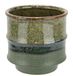 Bloempot van keramiek, geribbeld, cilindervorm, plantenpot, groen, grijs, bruin, mat, glanzend, keramische vaas, vaas, decoratie, decoratieve vaas voor bloemen, bloemstukken, droogbloemen, takken,
