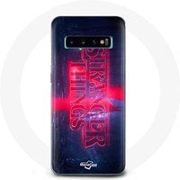 Maniacase Hoesje voor Samsung Galaxy S10 Edge Stranger Things Logo Transparant Seizoen 4 Trailer 2022