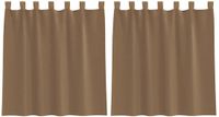 vidaXL Gordijnen voile met lussen 2 st 140x140 cm lichtbruin