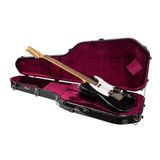 Crossrock Deluxe glasvezel gitaarkoffer voor Telecaster en Stratocaster elektrische gitaren - zwart (CRF2020GSTBK)