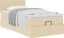 Maison Exclusive - Lit plateforme avec matelas, couleur crème, 90x200 cm, textile