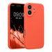 kwmobile telefoonhoesje geschikt voor Apple iPhone 17 - TPU backcover met siliconen coating - Smartphone case in neon koraal