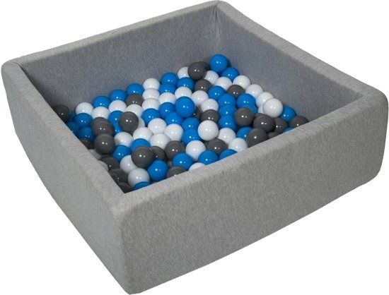 Viking Choice Ballenbak - stevige ballenbad - 90x90 cm - 150 ballen Ø 7 cm - wit, blauw, grijs.