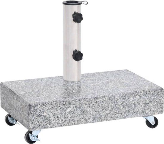 vidaXL Parasolvoet 45x25x8 cm graniet lichtgrijs