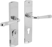 Intersteel Achterdeurbeslag Helena 239x50mm kruk/kruk profielcilindergat 72mm met kerntrekbeveiliging chroom