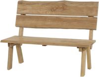 Lesliliving Outdoor Living Tuinbank Boomstam - 130cm - Teak - Bruin