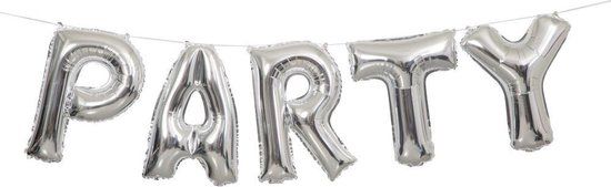 Unique Party Ballonnen Letter Set Party Zilver 35cm