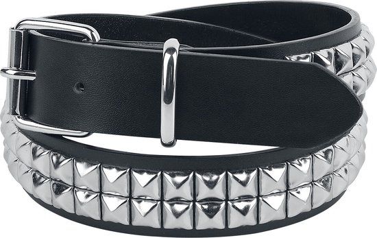 Black Premium by EMP Zwarte riem met dubbele rij studs - Unisex - 85 cm