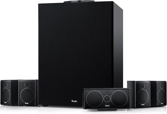 Teufel CONSONO 25 CONCEPT Surround Power Edition 5.1 set | Speelklaar compleet 5.1-systeem voor echte surround sound, subwoofer met ge&#239;ntegreerde bluetooth AV-ontvanger , zwart